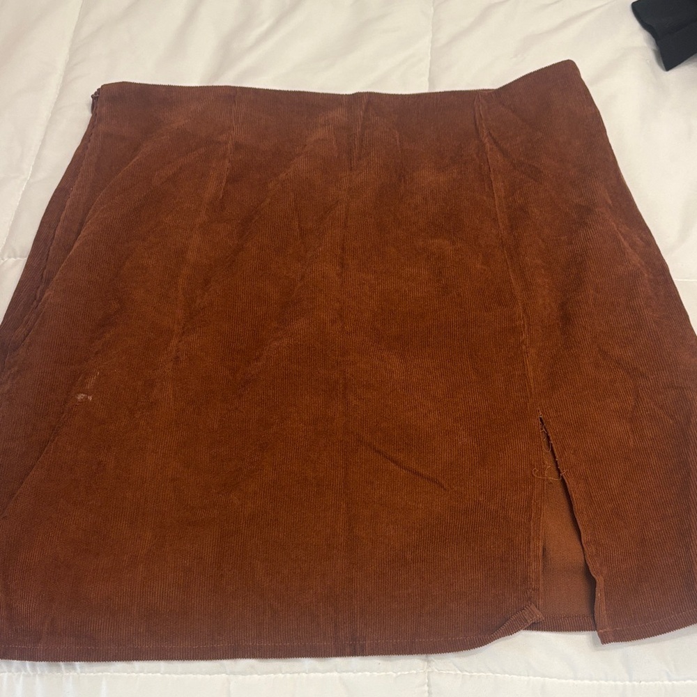 SHEIN Rust Corduroy Pencil Skirt